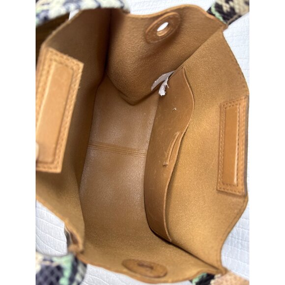 Madewell The Sydney Leather Hand Bag Purse Snake Embossed Missing Strap - Picture 8 of 10